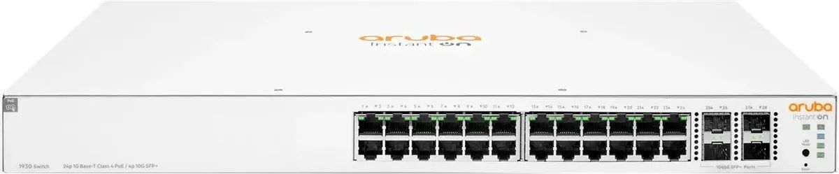 HPE JL683A HPE Коммутатор Aruba Instant On 1930 24G PoE Switch Class4 PoE 4SFP/SFP+ 195W Switch JL683A