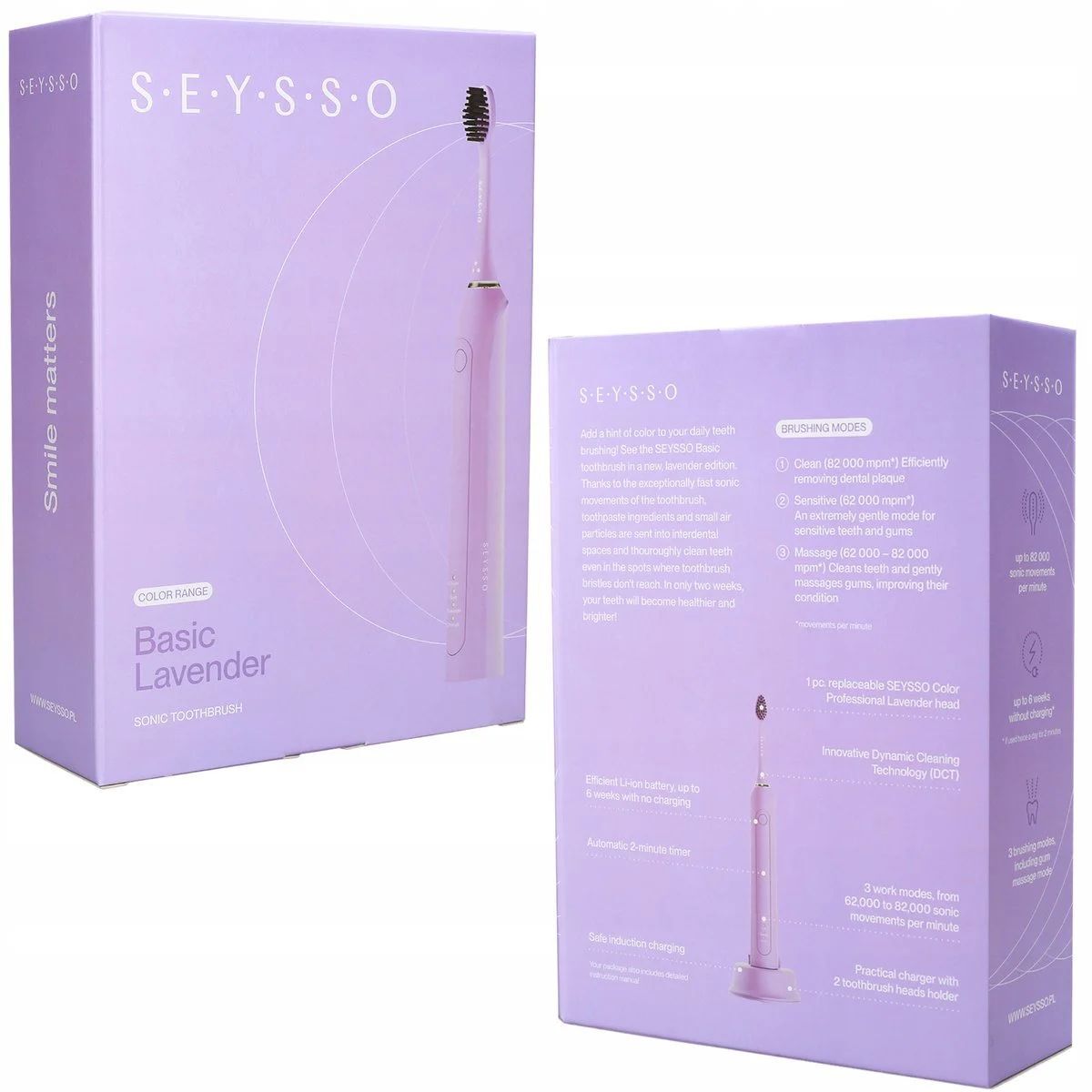 Электрическая зубная щетка Seysso Basic lavender
