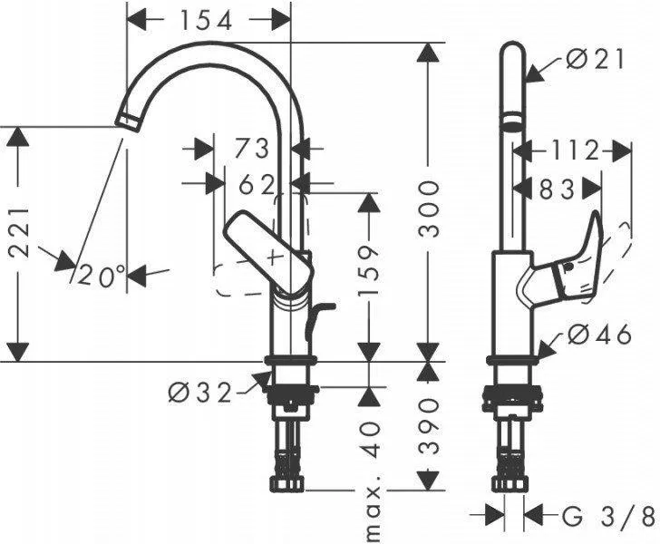 Смеситель для раковины Hansgrohe Logis 210, хром 71130000