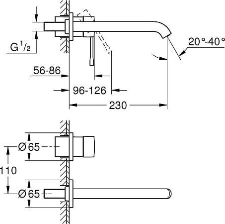 Однорычажный смеситель для раковины Grohe Essence Brushed Warm Sunset 19967Dl1