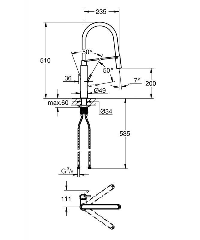 Для кухни (мойки) Grohe Concetto 31491000 серебристый