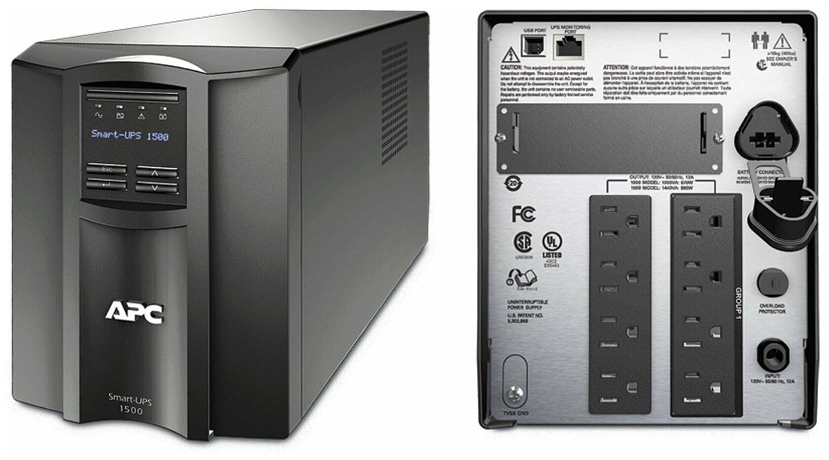 Интерактивный ИБП APC by Schneider Electric Smart-UPS SMT1500I черный