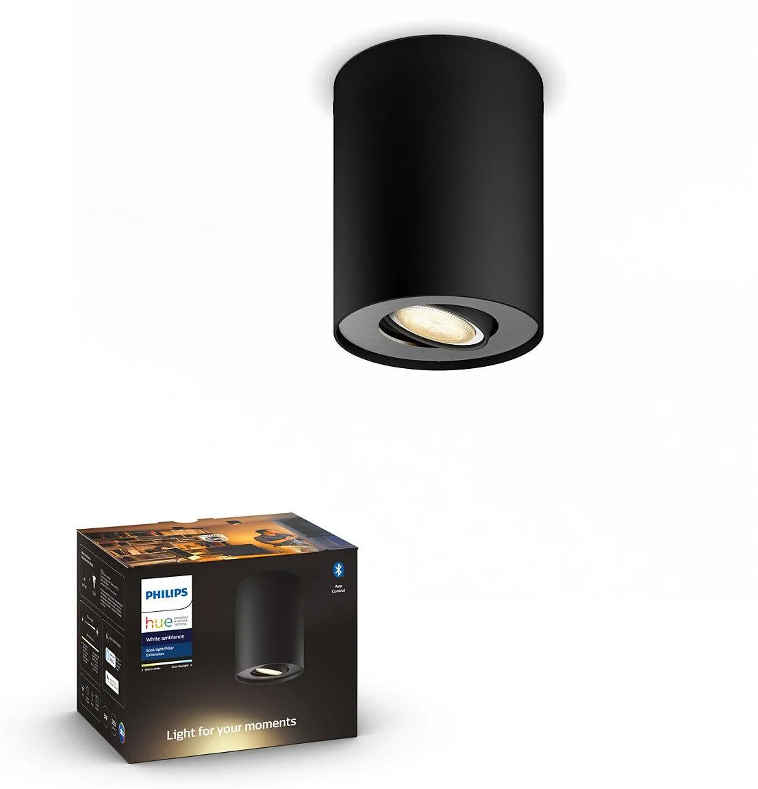 Светильник PHILIPS HUE White ambiance Pillar 5633030P9, черный