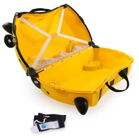 Чемодан-каталка trunki, ручная кладь, 46х31х21 см, 18 л, 1.7 кг, Пчелка Бернард