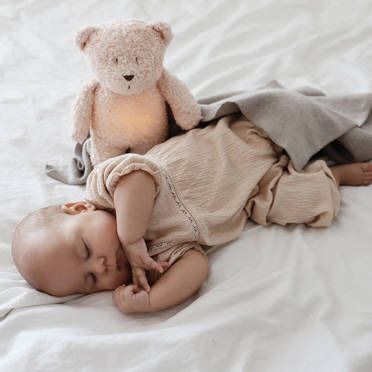 Ночник игрушка мишка Moonie HUMING BEAR, розовый