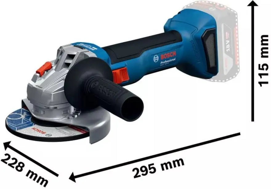 Аккумуляторная угловая шлифовальная машина Bosch GWS 18V-8 Professional 06019N9004