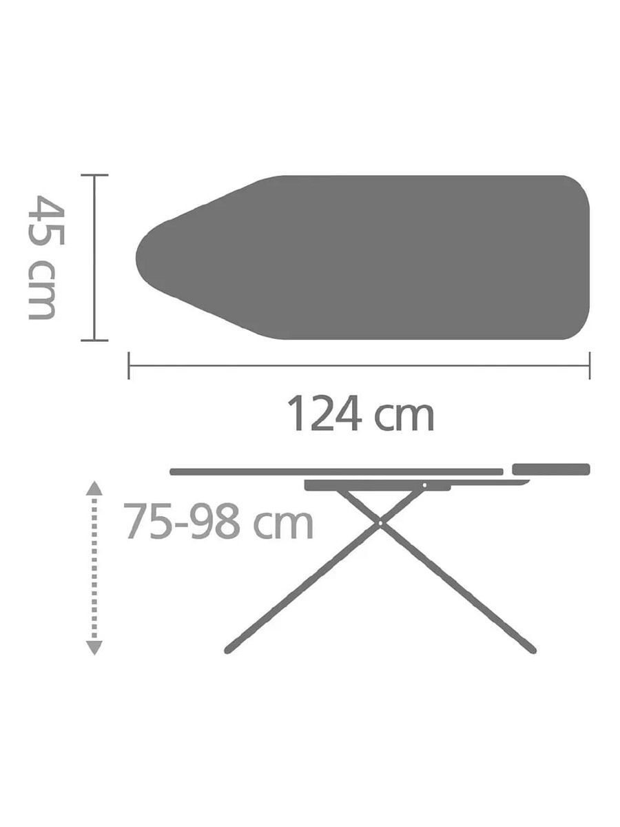 Гладильная доска Brabantia C для парогенератора, 124х45 см, пузырки(Bubbles) 101229