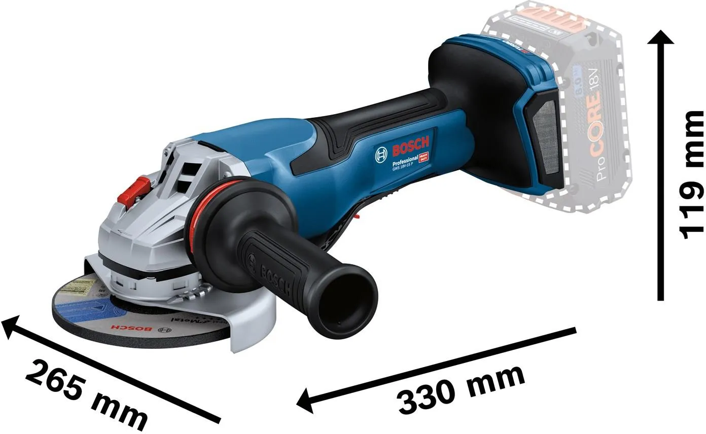 Аккумуляторная угловая шлифовальная машина Bosch GWS 18V-15 P Professional 06019H6A00