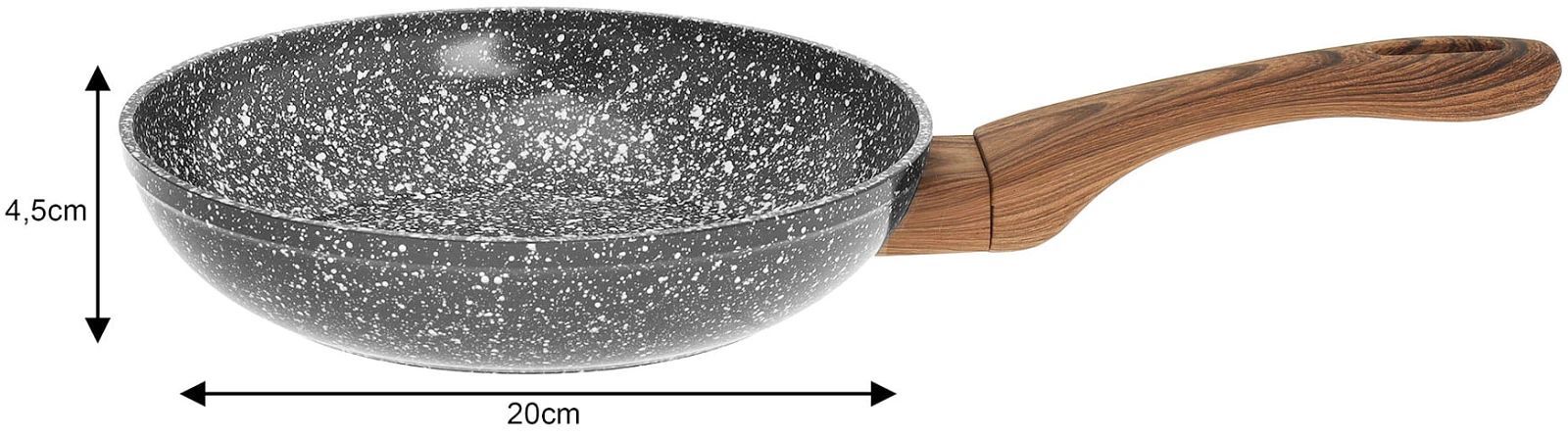 Набор из 3 сковородок Kinghoff 20/24/28 см, гранит Wood (Kh1030)