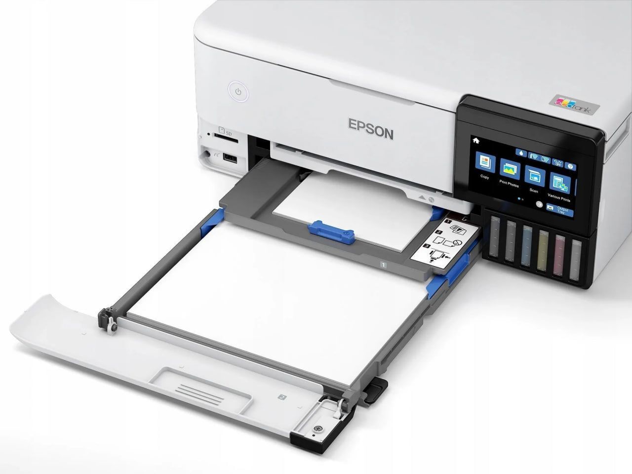 МФУ струйное Epson EcoTank L8160, цветн., A4, белый