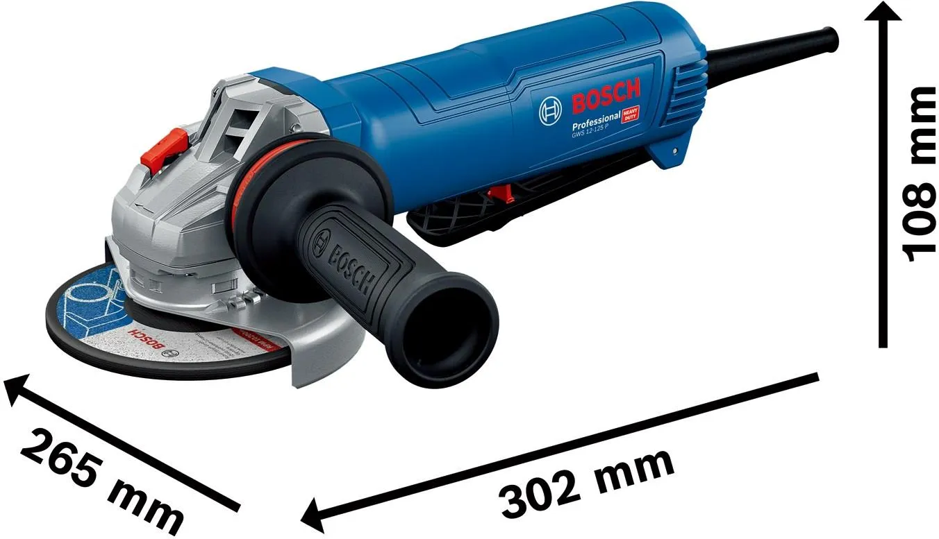 Угловая шлифовальная машина сетевая Bosch GWS 12-125 P Professional 06013A6220