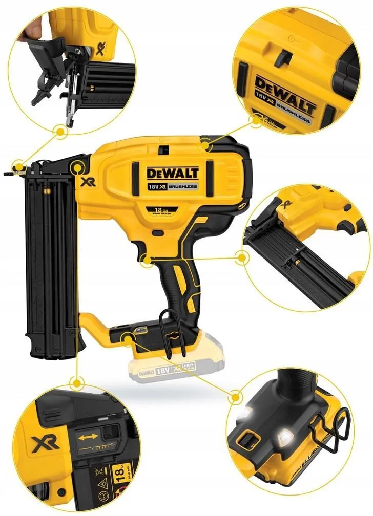 Аккумуляторный гвоздезабиватель DeWalt DCN680N-XJ, без АКБ, ЗУ и кейса