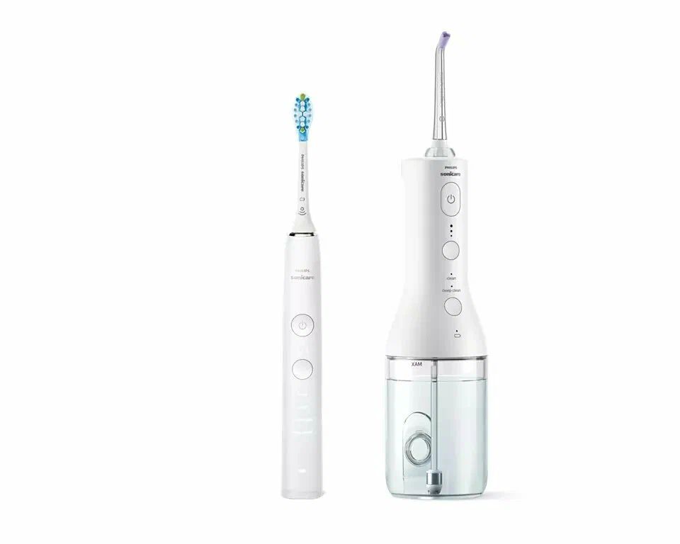 Набор из зубной щётки Philips sonicare Diamond clean 9000 HX3866 и ирригатора Power Flosser