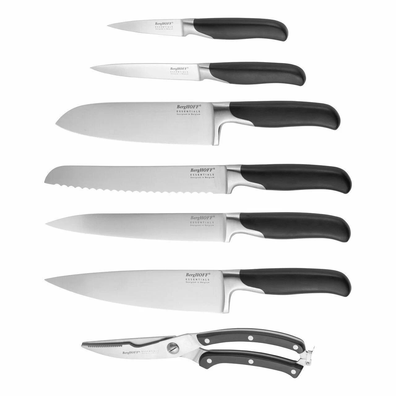Набор BergHOFF Essentials 1308010, 6 ножей и ножницы с подставкой