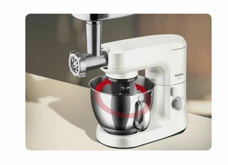 Кухонный комбайн с мясорубкой Amica KML4011 белый, 1000Вт