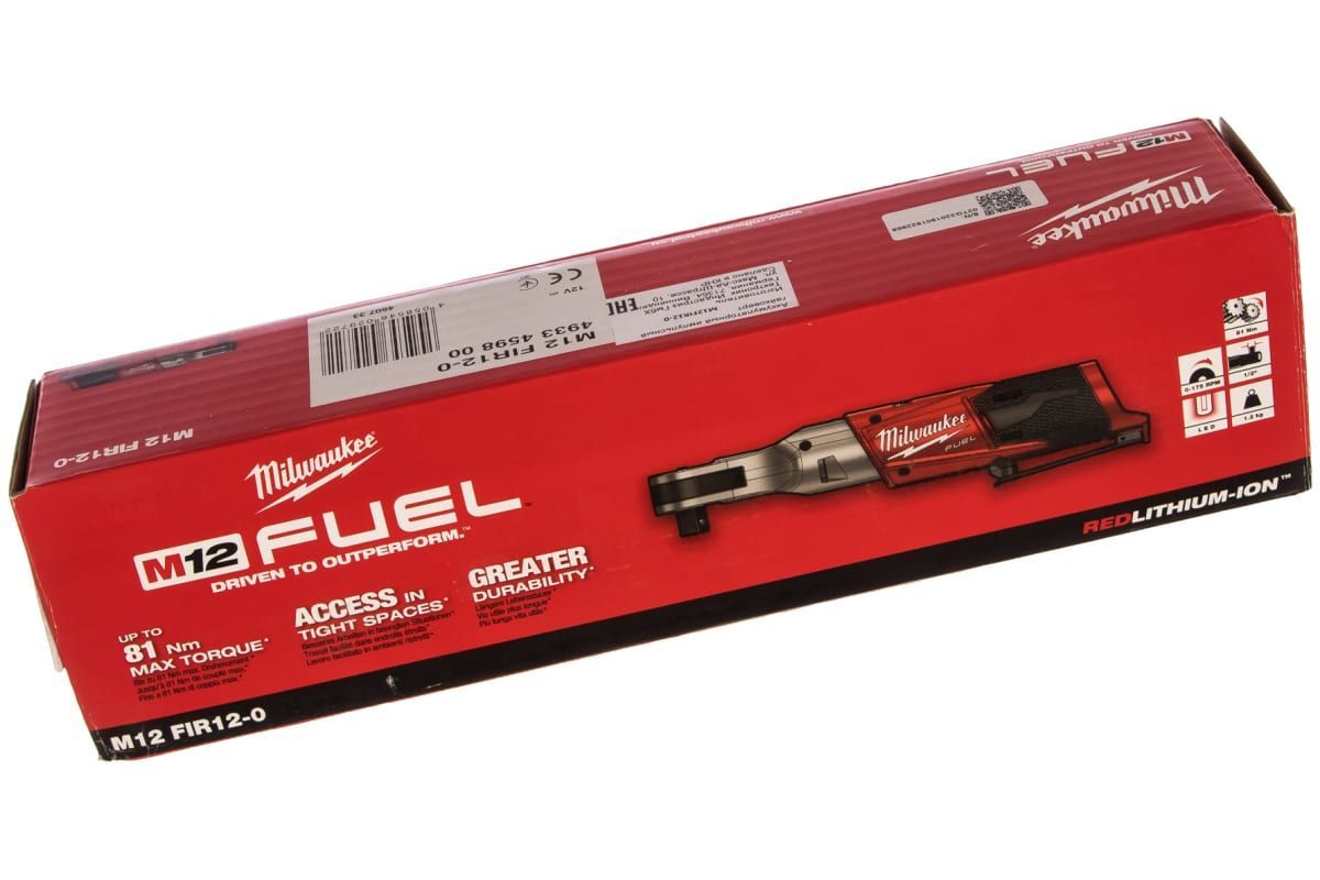 Аккумуляторная импульсная трещотка Milwaukee M12 FIR12-0, без АКБ и ЗУ, 4933459800