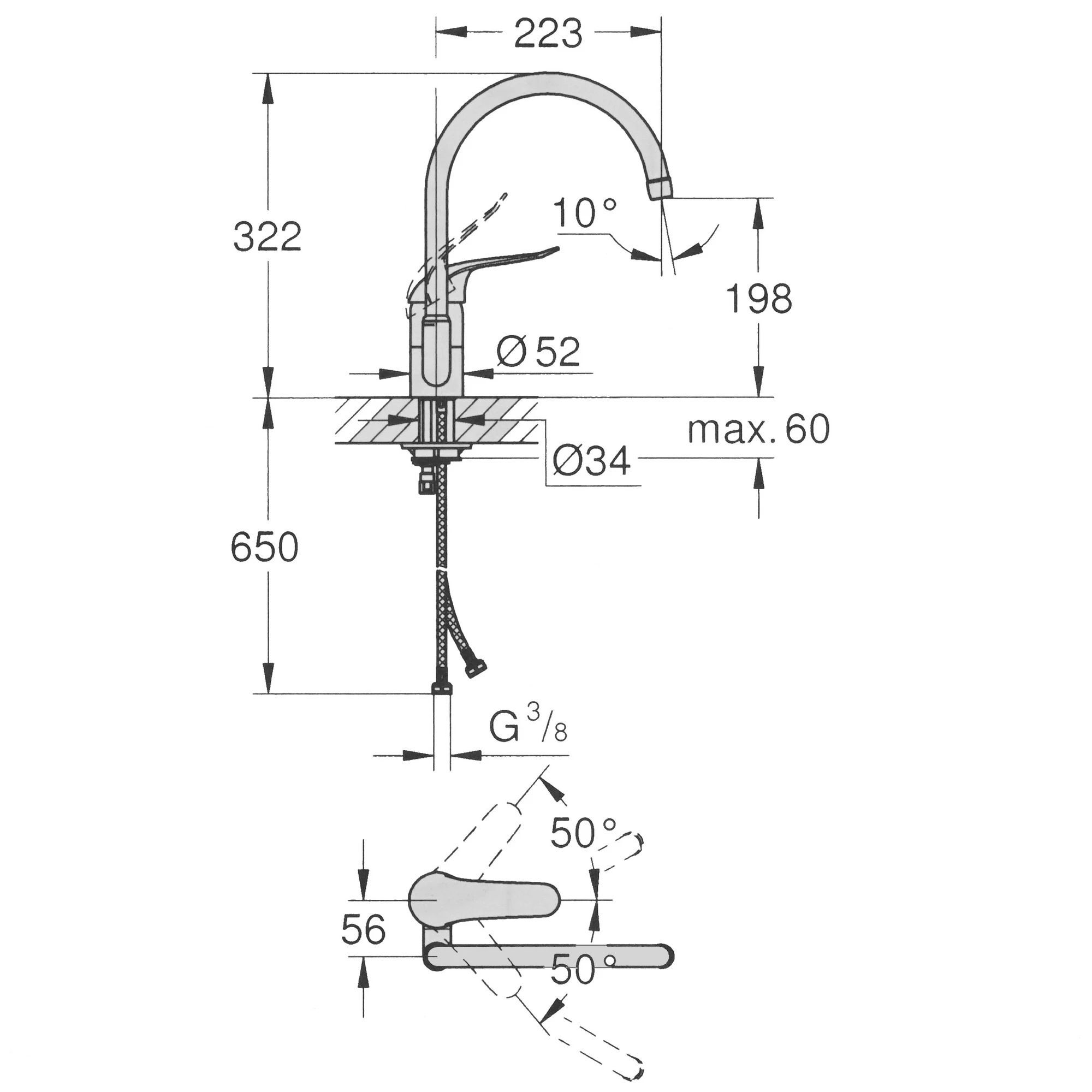 Смеситель для кухни Grohe EuroEco Special 32786000 хром
