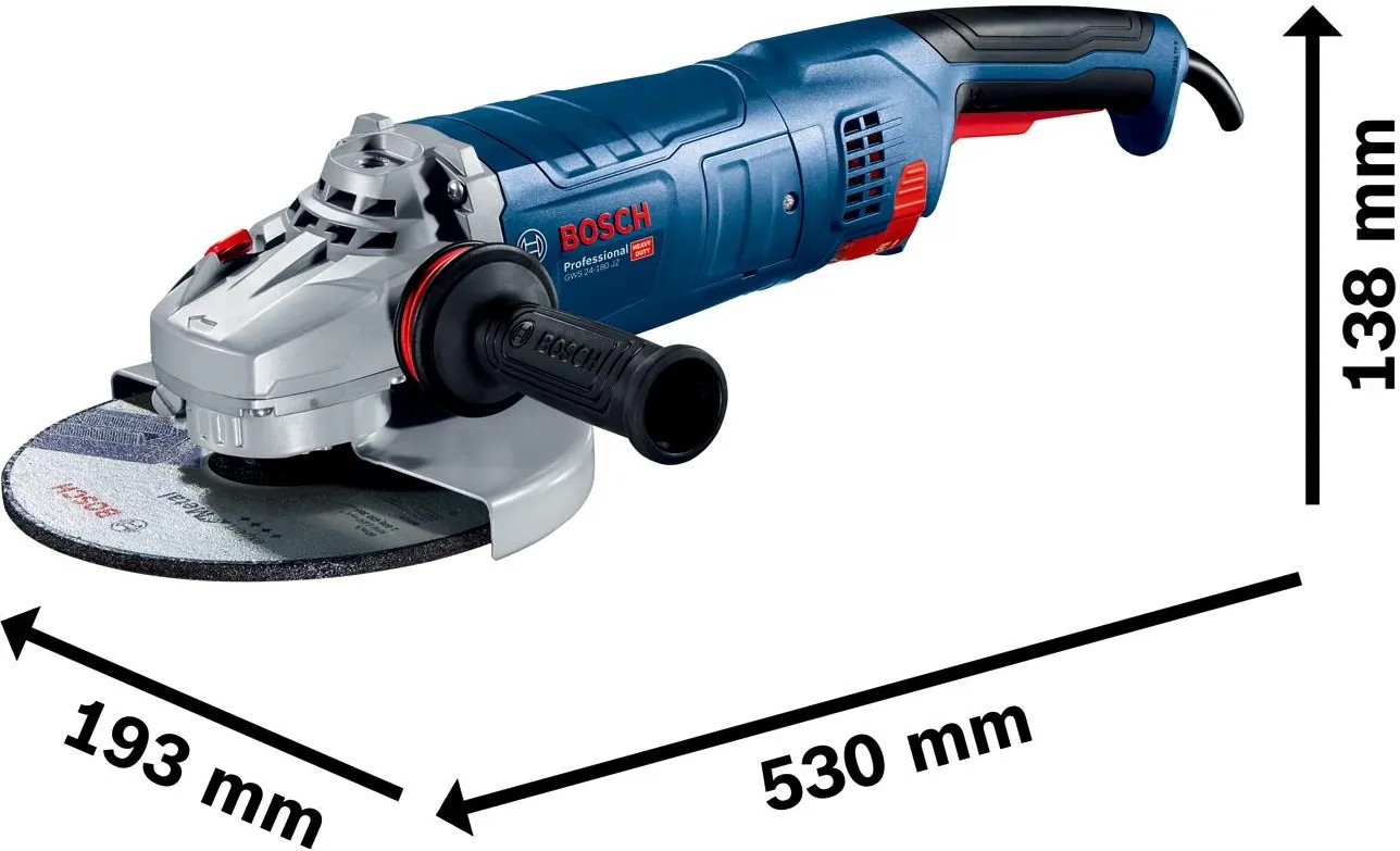 Угловая шлифовальная машина сетевая Bosch GWS 24-180 JZ Professional 06018C2300