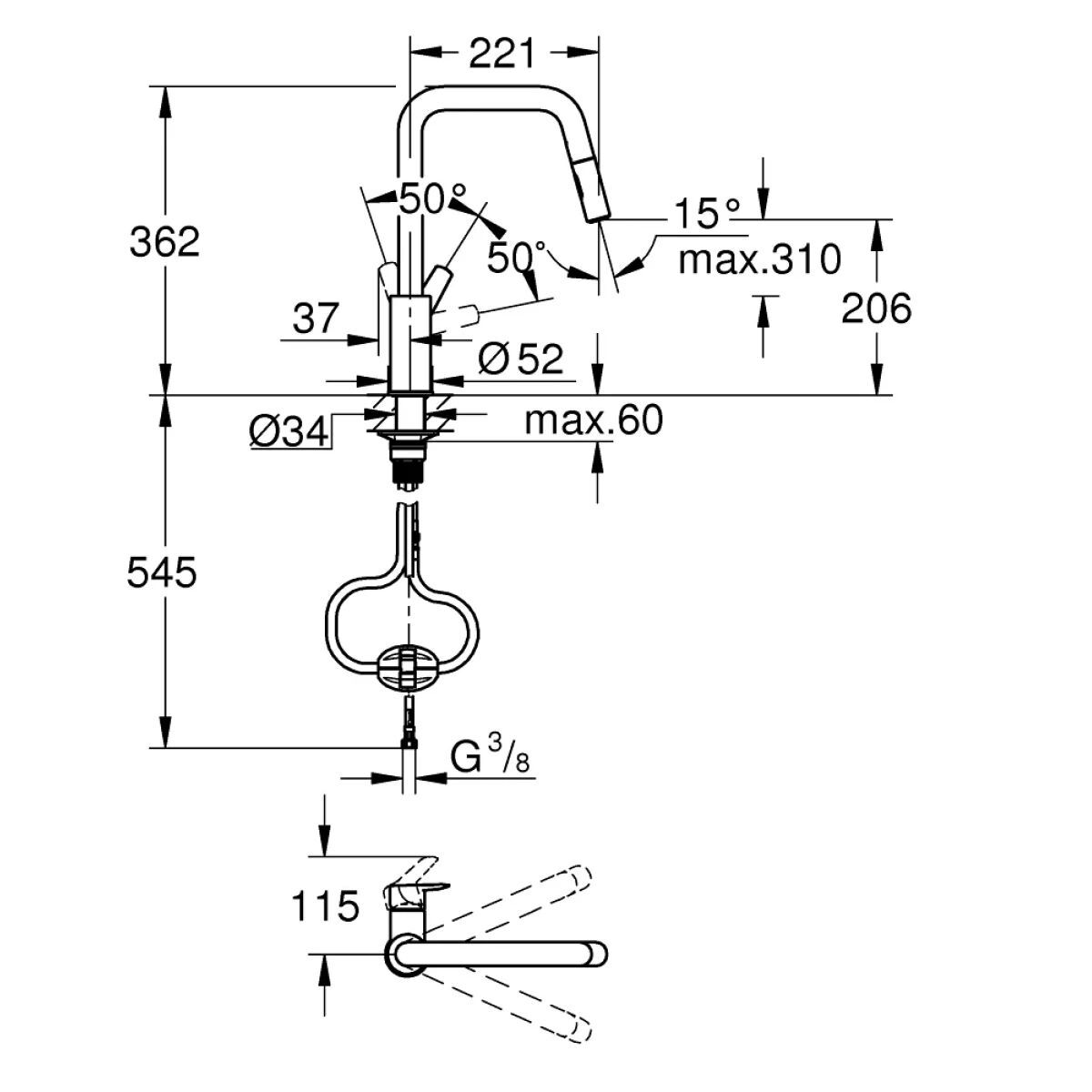 Смеситель для кухни Grohe Start 306312430
