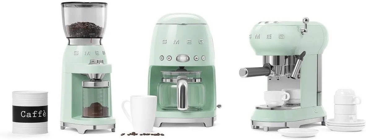 Кофемолка электрическая Smeg CGF11, зеленая