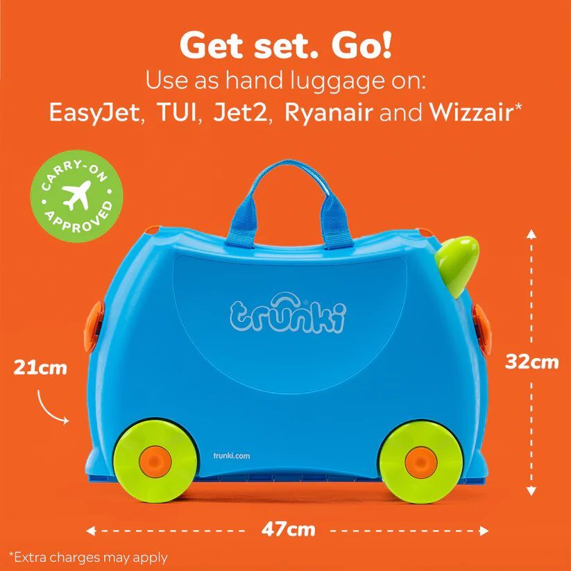 Чемодан-каталка trunki, ручная кладь, 46х31х21 см, 18 л, 1.7 кг, Terrance