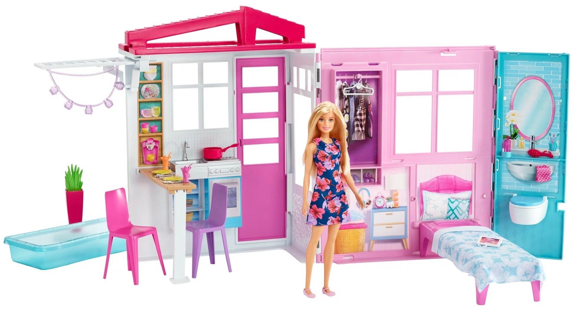 Barbie Кукольный домик FXG55, белый/розовый