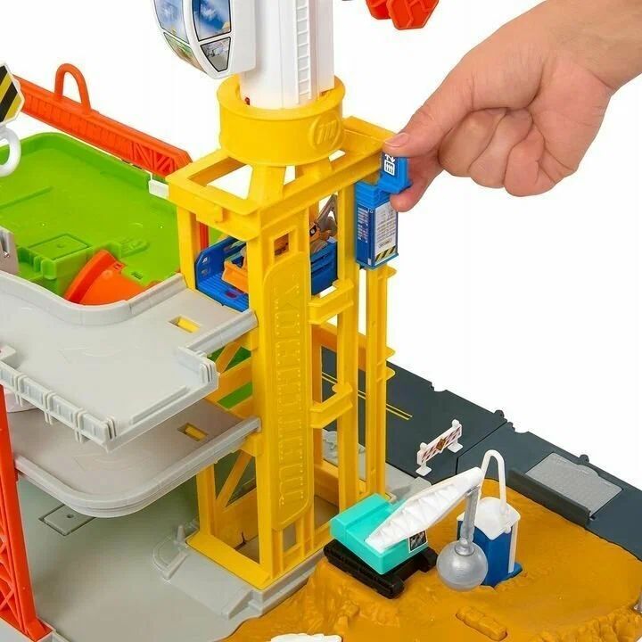 Игрушечный трек Matchbox Action Drivers - Игровой набор Строительная площадка с краном, звуком и светом HPD63