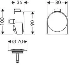 Накладки для слив/перелив/налив Hansgrohe Exafill S 58117000, хром