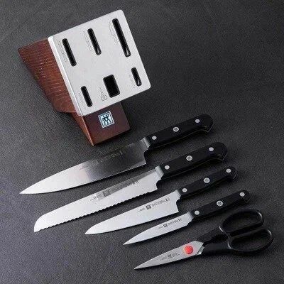Набор кухонных ножей в подставке с заточкой Gourmet, 7 предметов, нержавеющая сталь, Zwilling J. A. Henckels, 36133-000