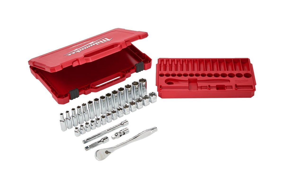 Набор головок Milwaukee 3/8" с трещоткой, 32 шт. (4932464945)