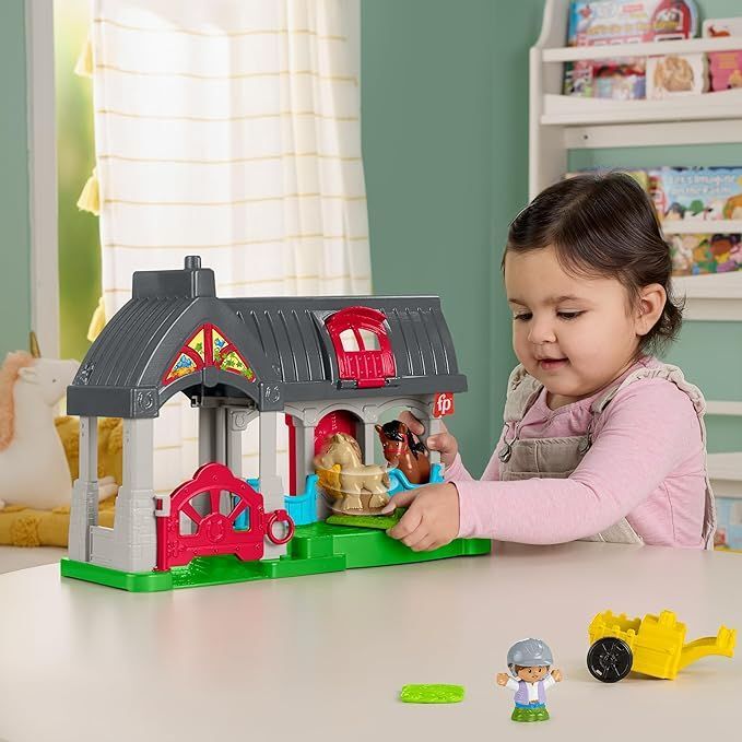 Fisher-Price Little People Игрушечная ферма с лошадками и аксессуарами для детей от 1 года, HWR84