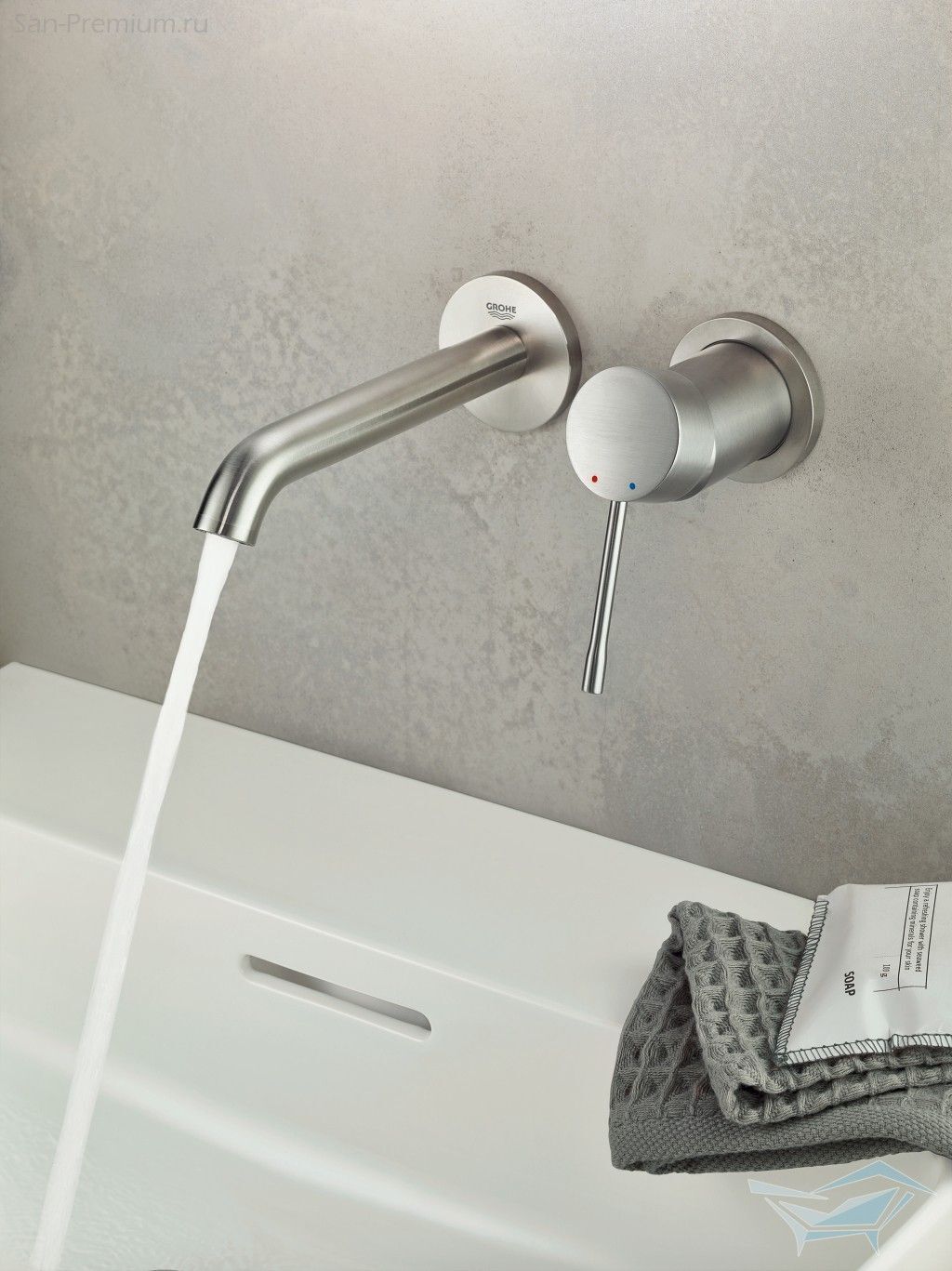 Смеситель для раковины Grohe Essence + встроенный элемент (19408DC1+23571000)