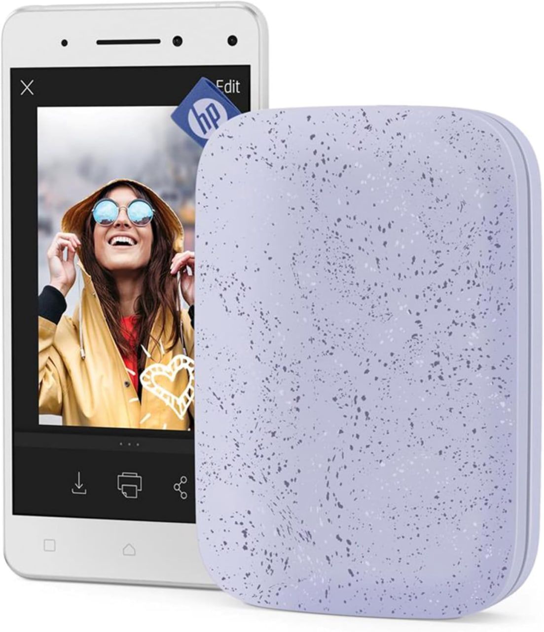Портативный фотопринтер HP Sprocket 5 x 7,6 см (сиреневый)
