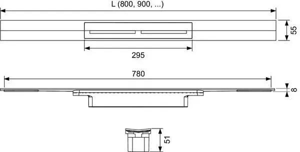 Душевой профиль TECE drainprofile блестящая сталь (671010)