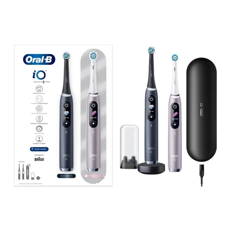 Электрическая зубная щетка Oral-B iO 9 DUO, Black Onyx/Rose Quartz