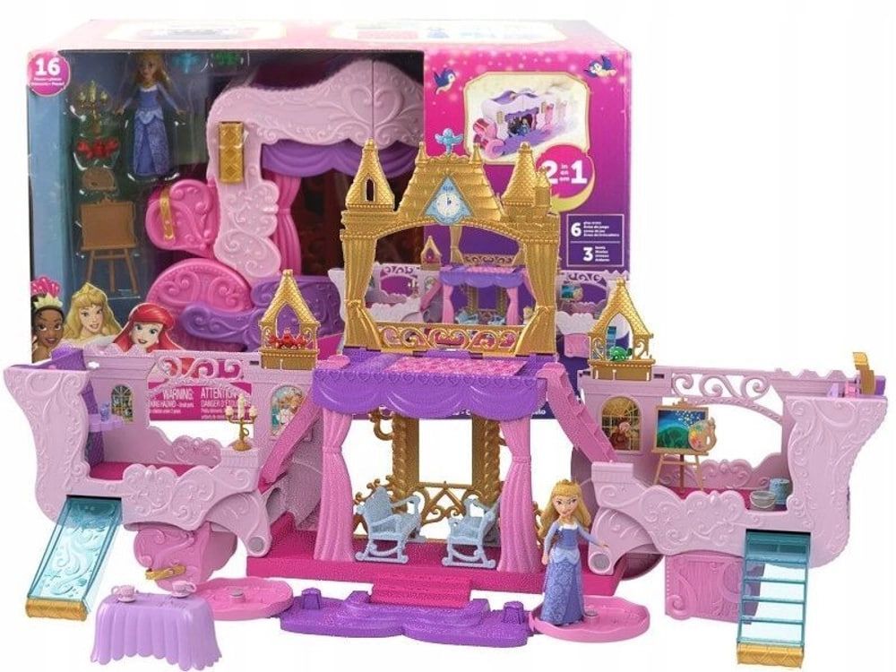 Набор Mattel Disney Princess - Карета-замок 2-в-1, игровой набор с фигурками и аксессуарами - Дисней Принцессы HWX17