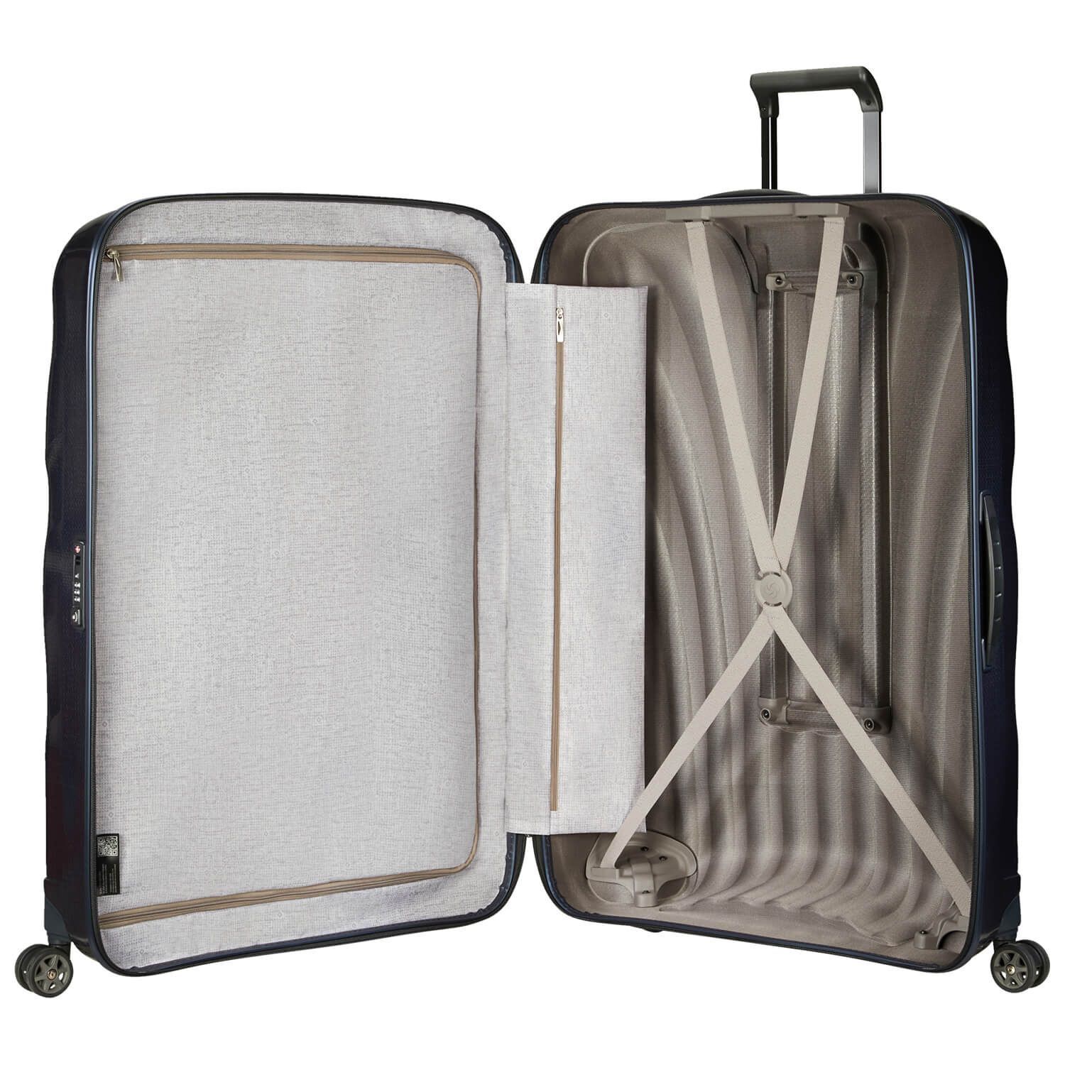 Чемодан Samsonite, пластик, полипропилен, адресная бирка, 144 л, размер XXL, синий
