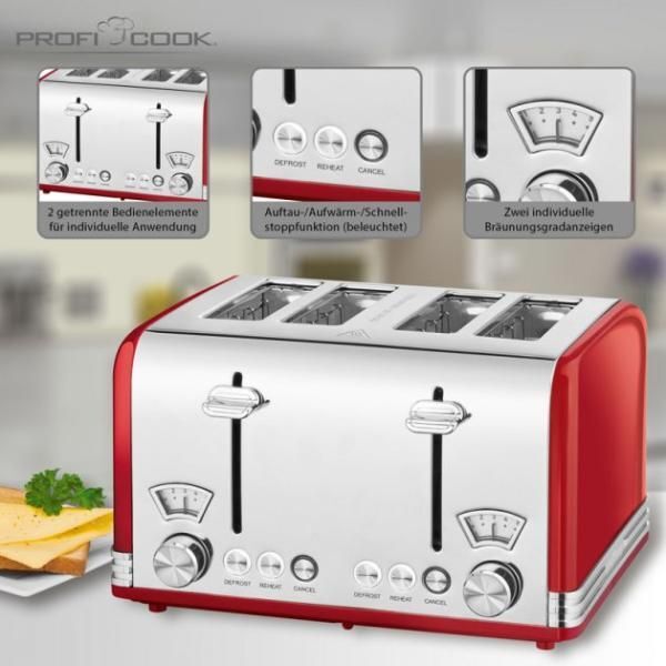 Тостер Profi Cook PC-TA 1194 rot
