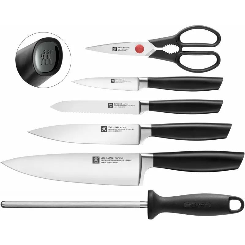 Набор из 4 ножей в блоке Zwilling All Star Silver 337803000 коричневый