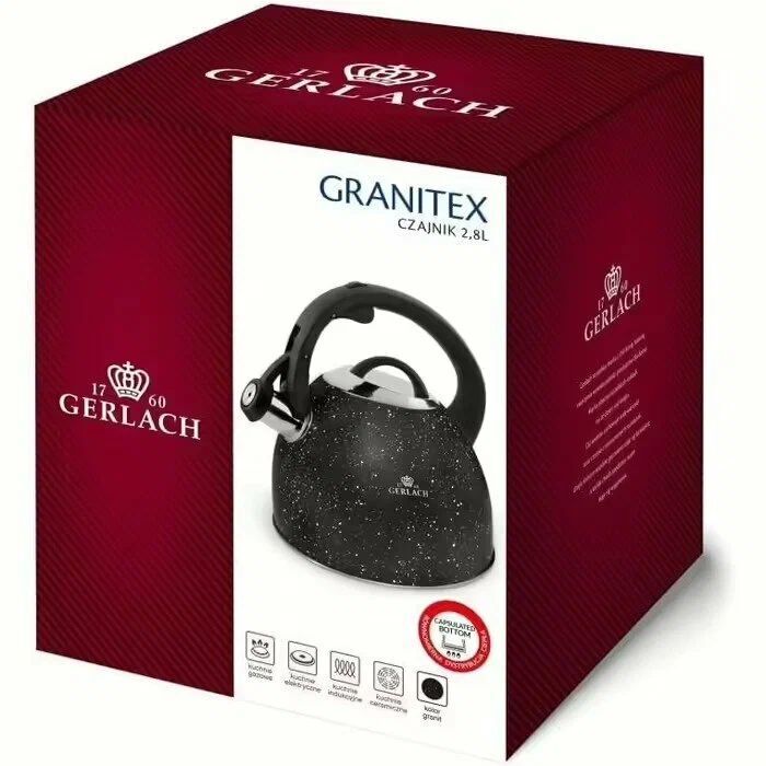 Чайник для плиты со свистком Gerlach Granitex 2.8 л
