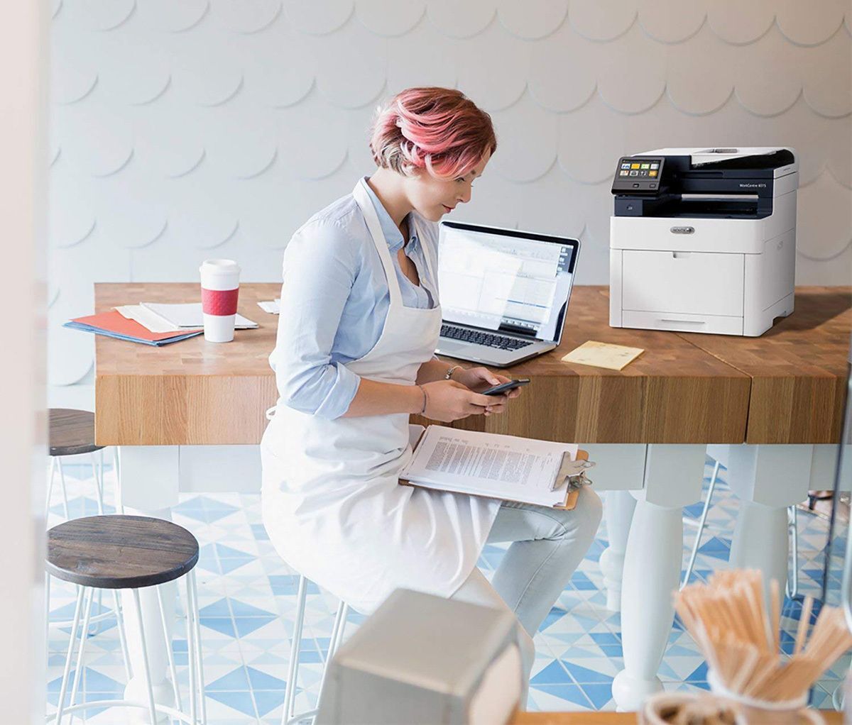 МФУ лазерное Xerox WorkCentre 6515DN, цветн., A4, белый/синий