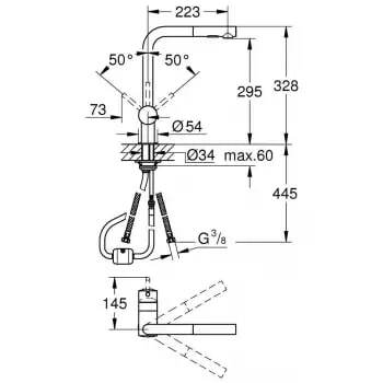 Смеситель для кухни Grohe Minta Brushed Hard Graphite 30274Al0