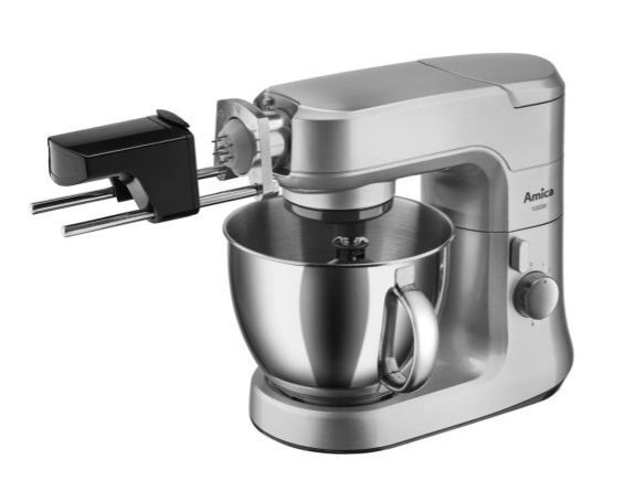 Кухонный комбайн с мясорубкой Amica KML6011 серебристый, 1000Вт