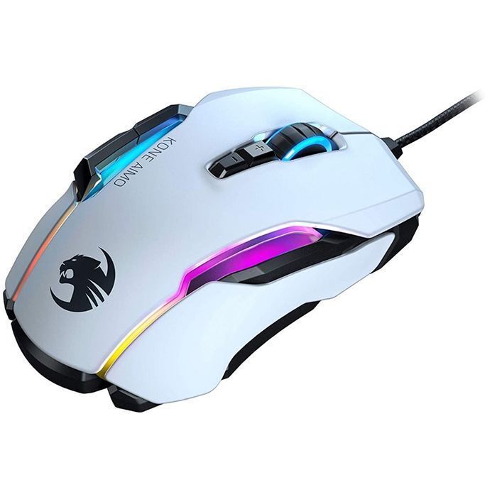 Мышь игровая с подсветкой проводная ROCCAT Kone AIMO Remastered белая 4250288175778