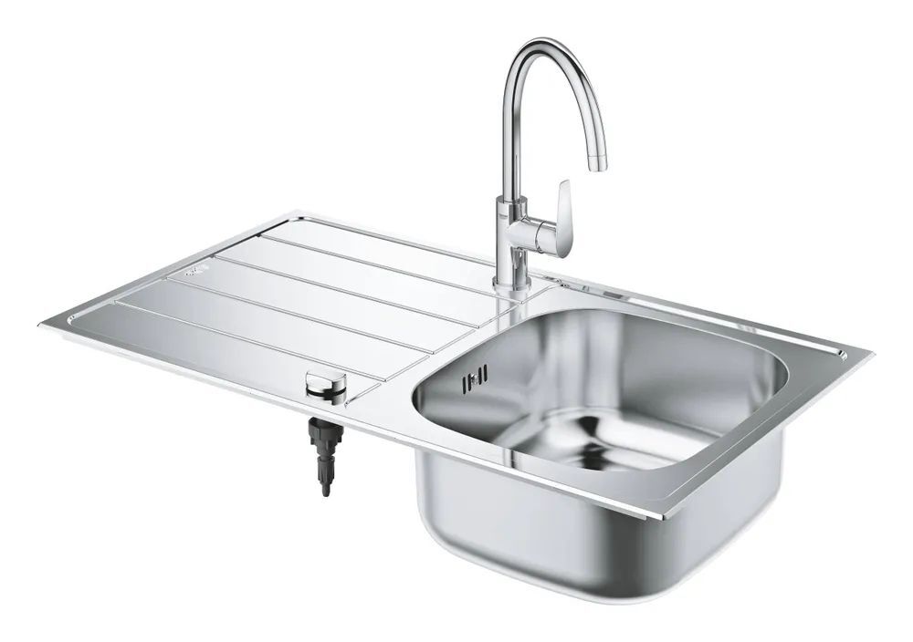Встраиваемая мойка из нержавеющей стали с кухонным краном Grohe K200