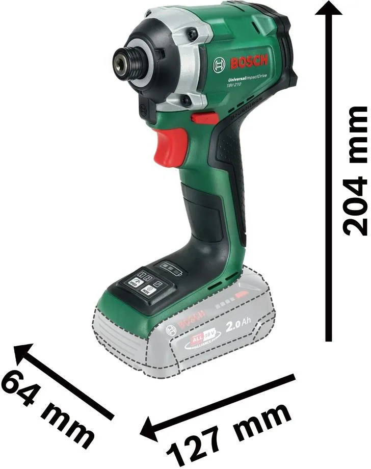 Аккумуляторный ударный шуруповерт Bosch UniversalImpactDrive 18V-210 06039E7000