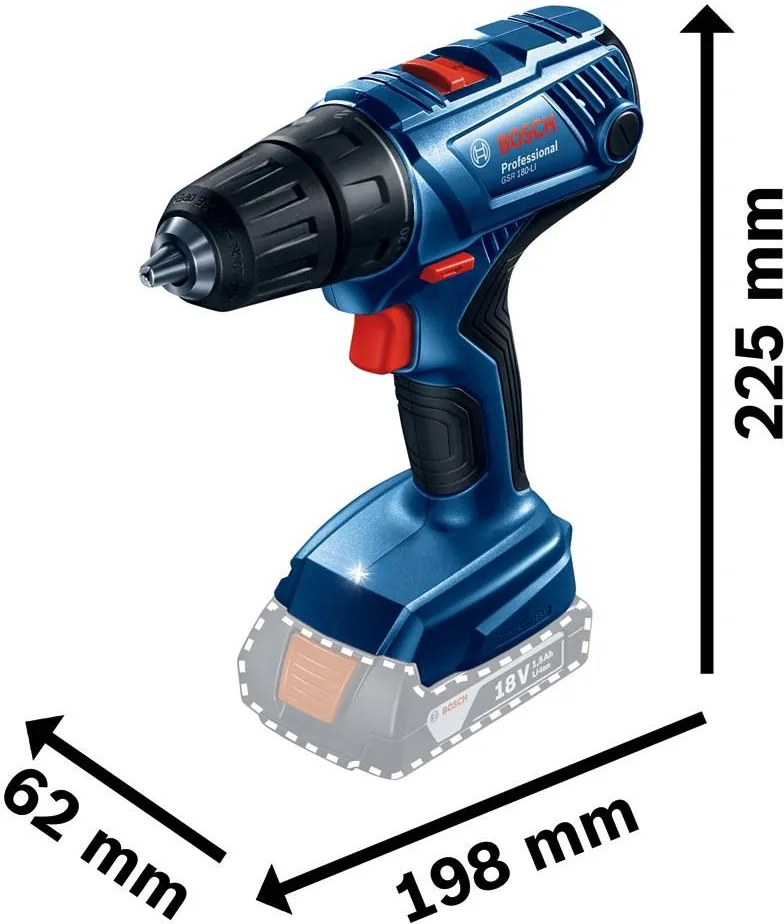 Дрель-шуруповёрт Bosch GSR 180-LI Professional 06019F8109
