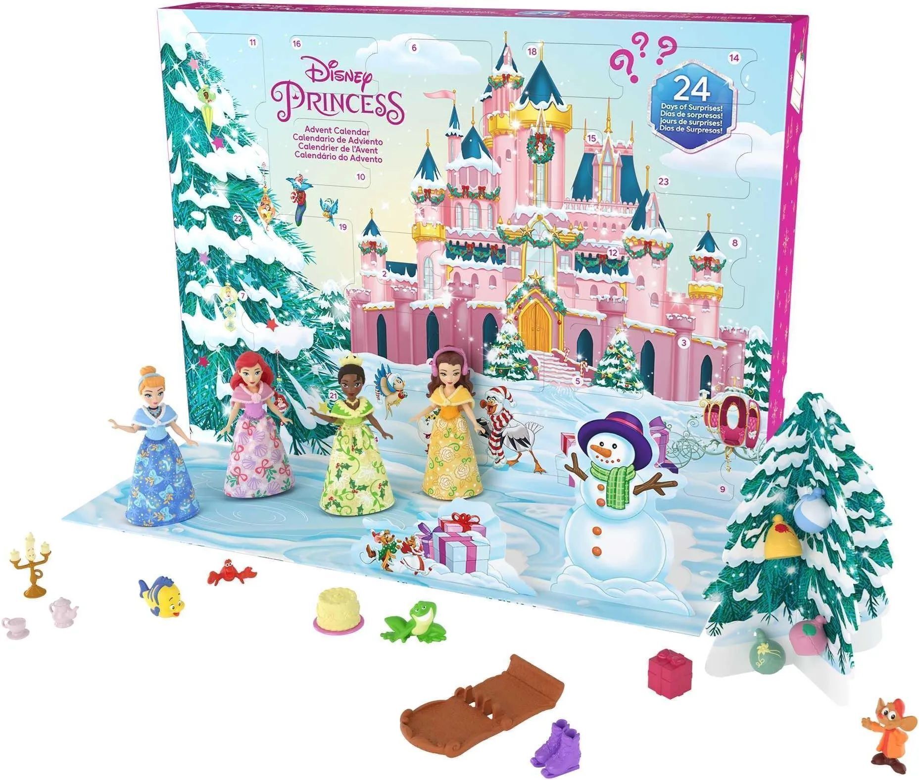 Куклы принцессы Дисней Mattel - Адвент-календарь с 24 сюрпризами - Игрушки принцессы Диснея HLX06