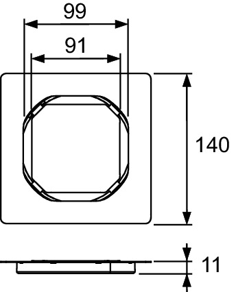 Основа для плитки TECE drainpoint S из нержавеющей стали без рамки, 100 мм 3660016