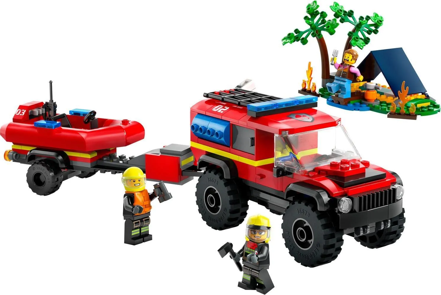 Конструктор LEGO City 60412 Вездеход пожарной службы со спасательной лодкой